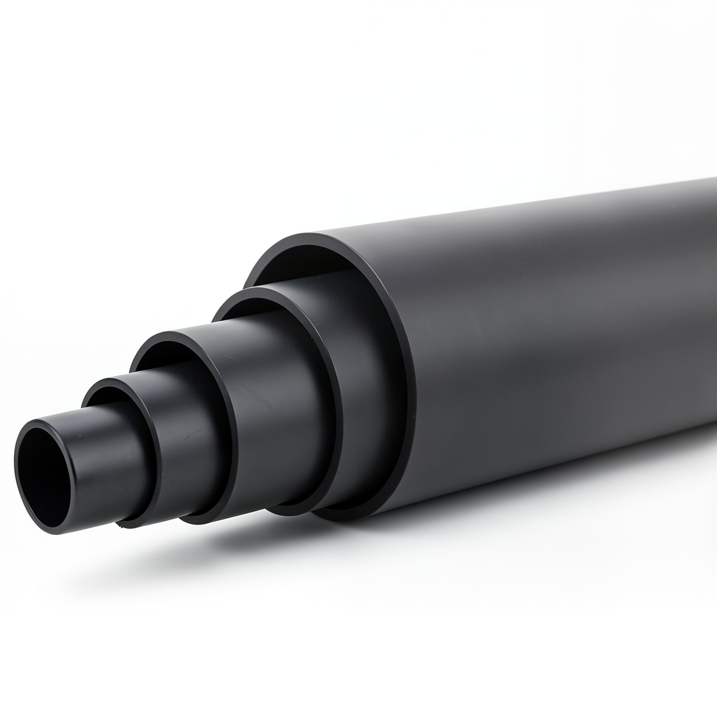 HDPE Pipe Pressure 6 Bar PE 80 Size OD 200 mm SDR 17.6 Black