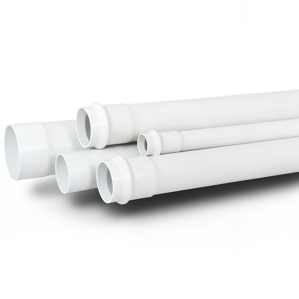 UPVC Plastic Pipe for Sewerage Systems 75 mm OD 3.5 mm Thick White