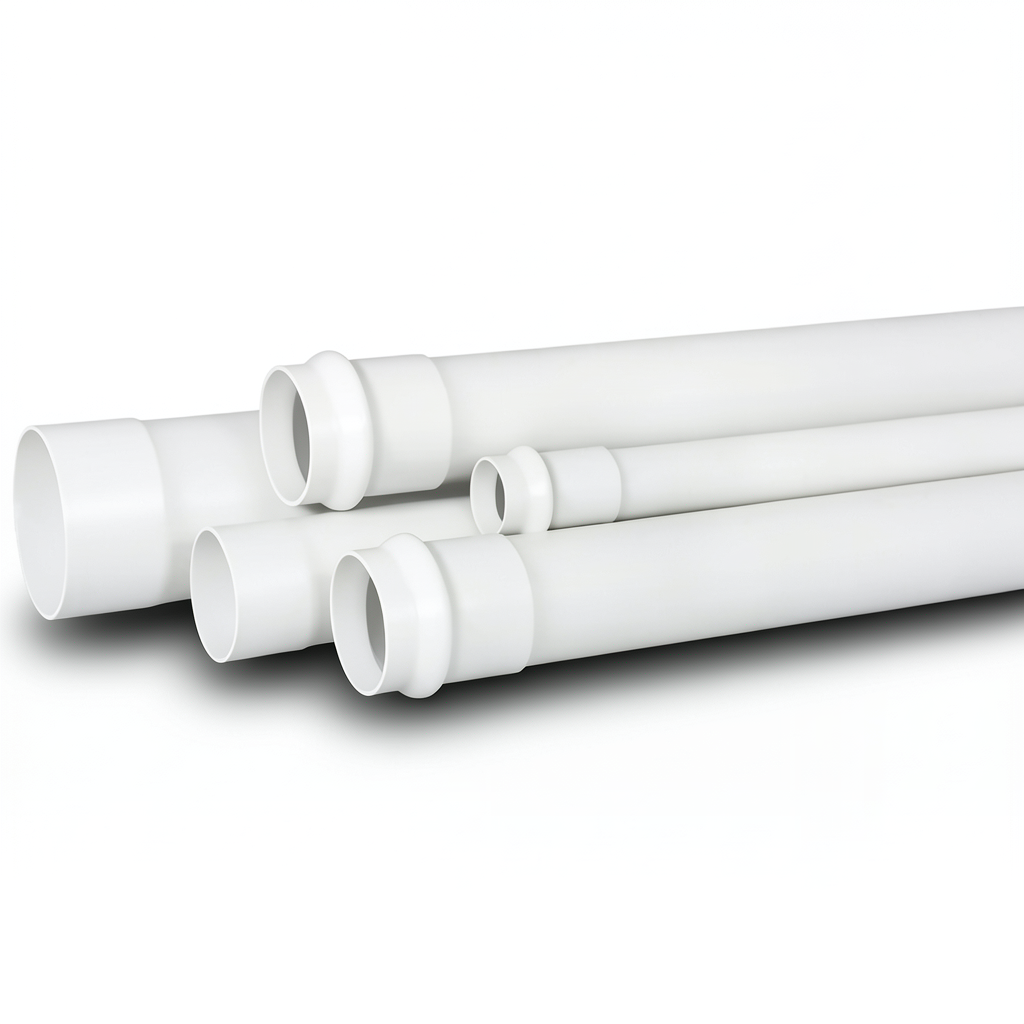 UPVC Pipe for Sewerage Systems Size 100 mm Thickness 3.5 mm White Color