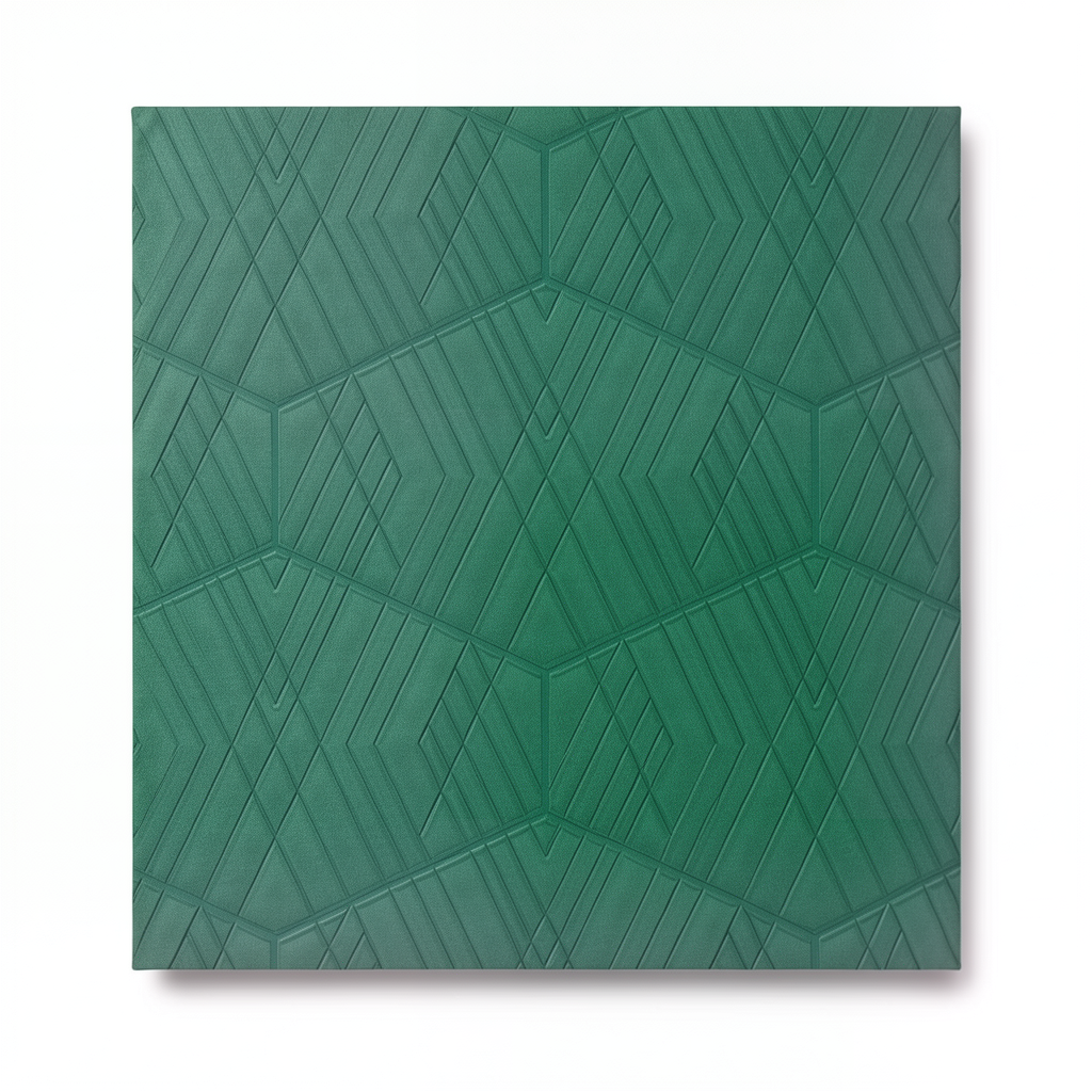 Italian Geometric Wall Covering 10m x 0.73m, Green