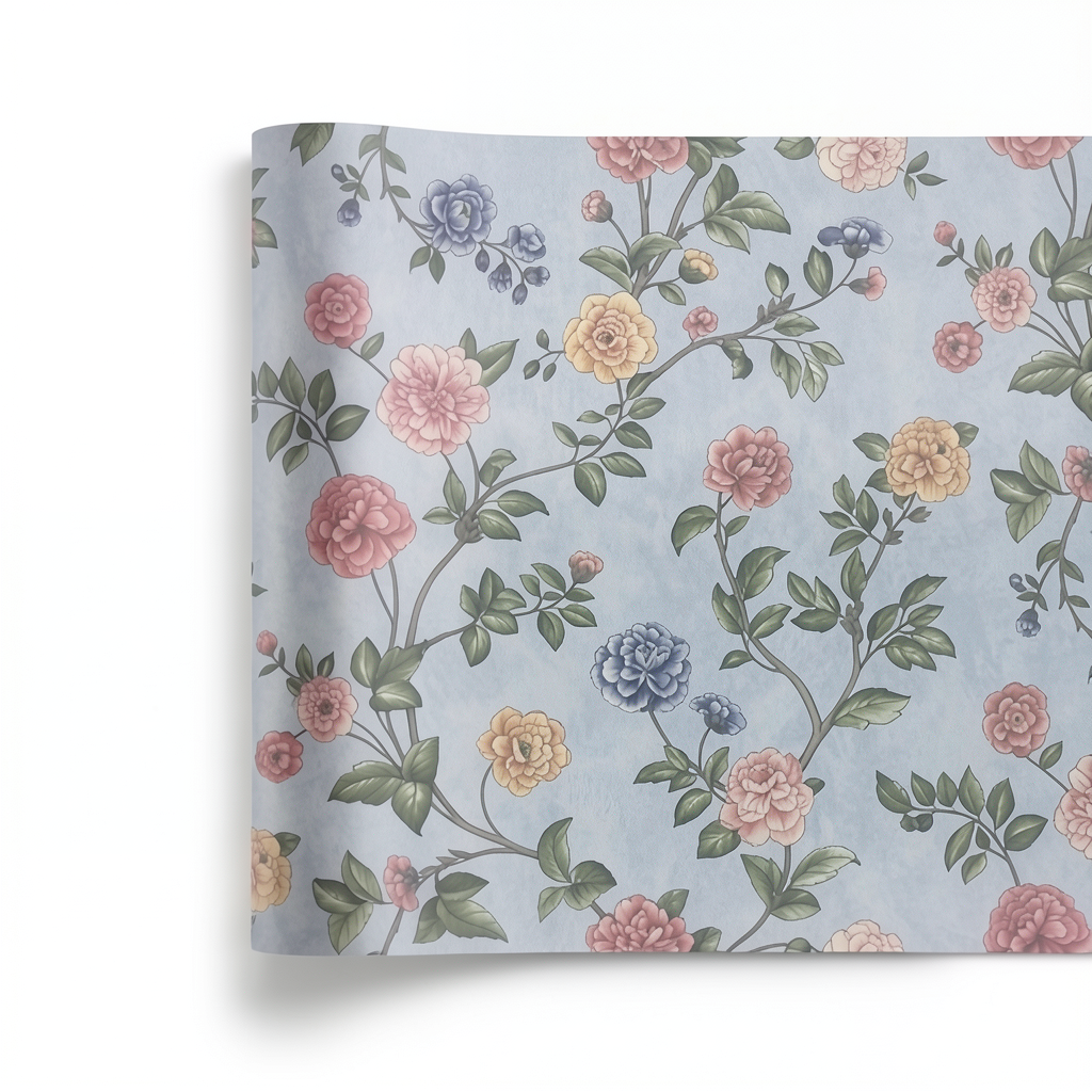 Italian Wallpaper Multi Colors Floral Design, Size 10m x 0.53m, Model Z66807