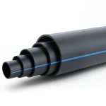 أنابيب بلاستيك HDPE ضغط 4 بار PE 100 قطر خارجي 315 مم SDR 41 لون أسود مع خط أزرق