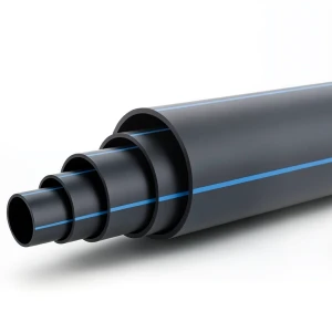 أنابيب بلاستيك HDPE ضغط 4 بار PE 100 قطر خارجي 315 مم SDR 41 لون أسود مع خط أزرق