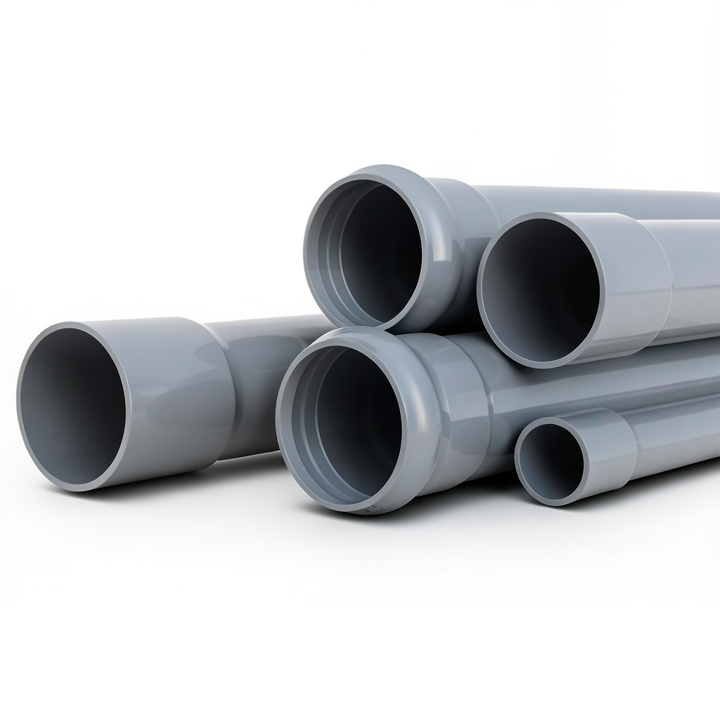 UPVC Pipes Nominal Pressure 10 Bar Outside Diameter 500 mm Thickness 23.9 mm Gray