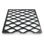 Hot Rolled Steel Expanded Metal Mesh 2.3 mm Thickness 1.22 m Width 3 m Length, Black