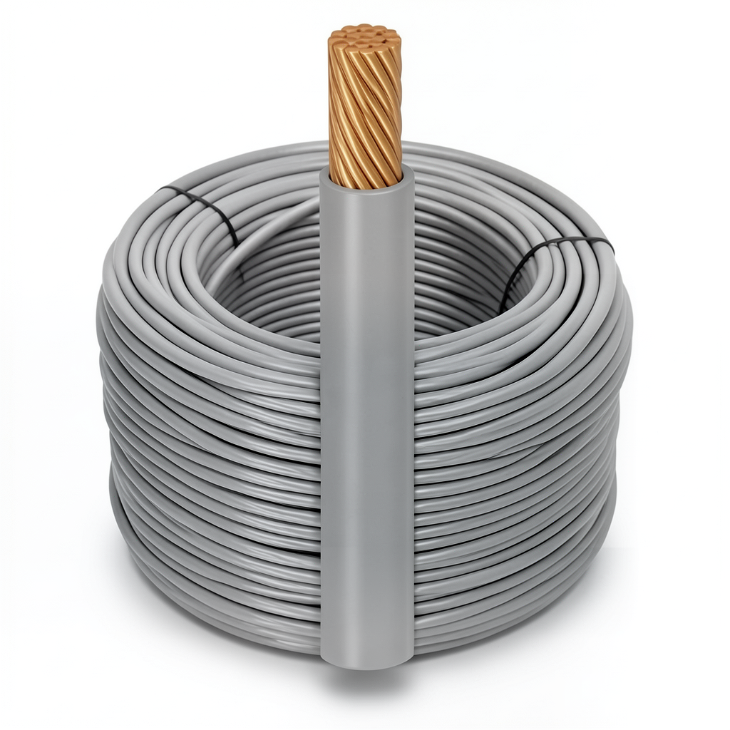 2/0 AWG Stranded Copper American Wire, 600V, PVC Insulation, Gray, 500 ft Coil | Al Fanar