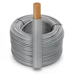 لفة سلك أمريكي 2/0 AWG نحاس مجدول عزل PVC رمادي، 600 فولت، طول 500 قدم | شركة الفنار