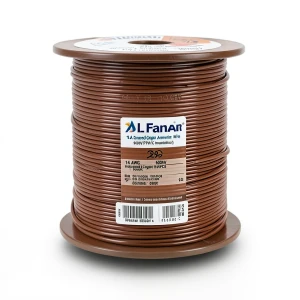 سلك امريكي 14 AWG نحاس مجدول معزول PVC بني، 600 فولت، 2500 قدم | الفنار
