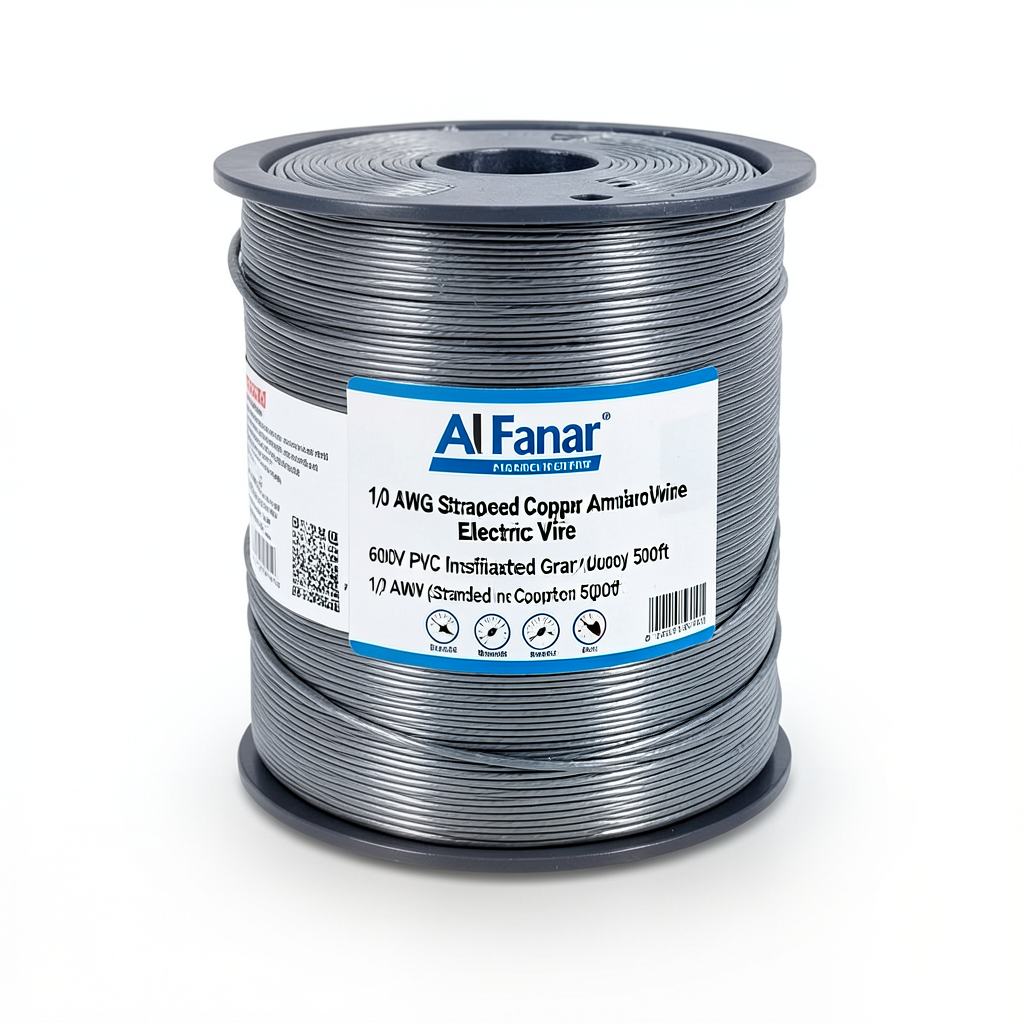 1/0 AWG Stranded Copper American Electric Wire 600V PVC Insulated Gray 500ft | Al Fanar