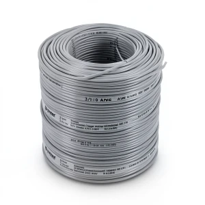 لفة سلك كهرباء امريكي 3/0 AWG نحاس مجدول عزل PVC رمادي، 600 فولت، طول 500 قدم | شركة الفنار