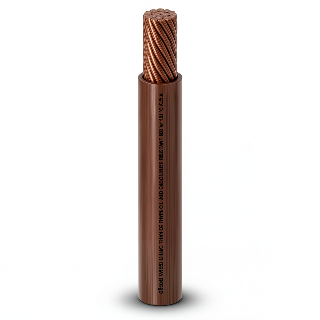 18 AWG Stranded Copper American Electrical Wire, 600V, PVC Insulation, Brown, 2500ft Length | Al Fanar