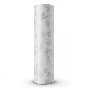 Italian Wallpaper Pale Gray Color Floral Design, Size 10mx0.53m