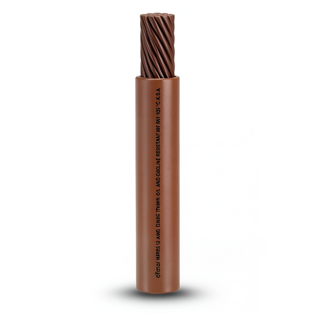 6 AWG Stranded Copper American Wire, 600V, PVC Insulation, Brown, 500 feet | Al Fanar