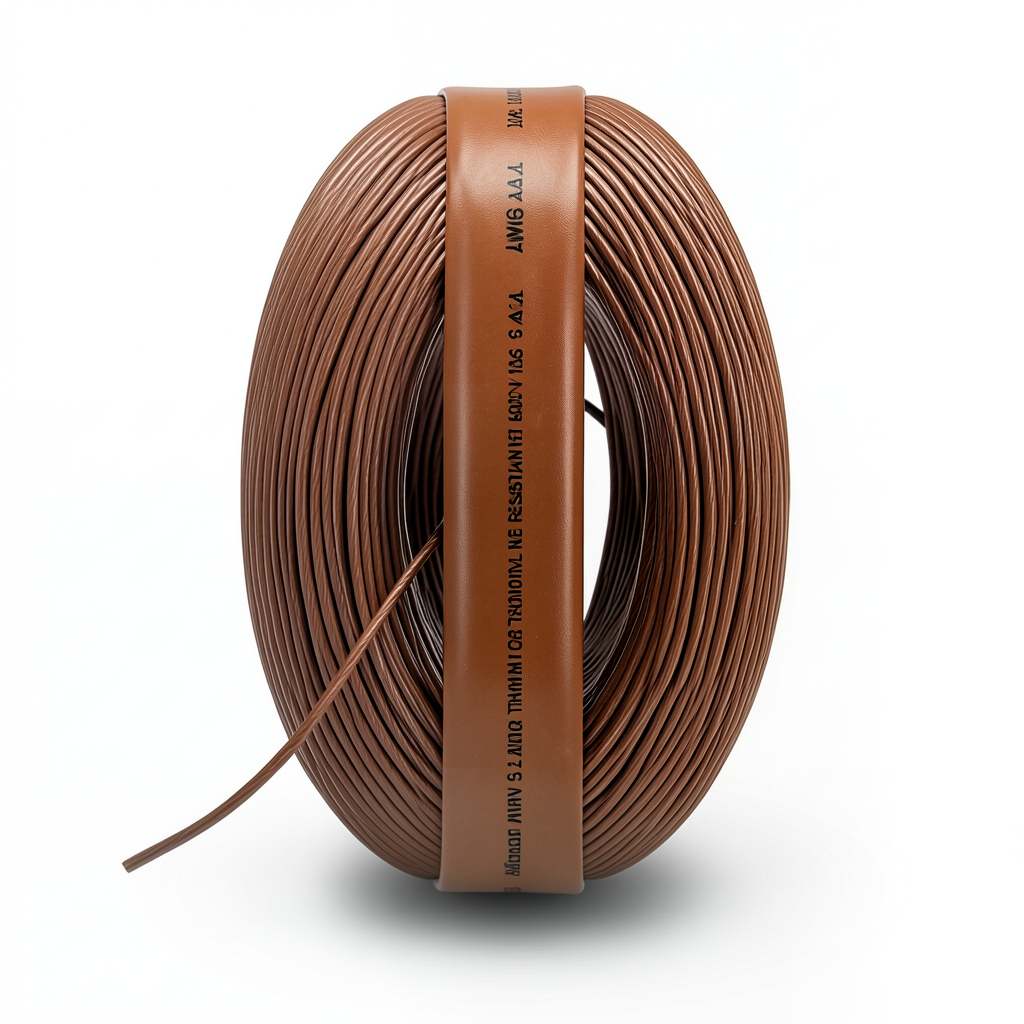 3 AWG Stranded Copper American Wire 600V PVC Insulated Brown 500 feet | Al Fanar