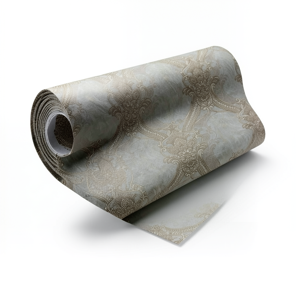 Italian Wallpaper Dark Beige Color Classic Design, Size 10mx1.06m, Model 82705
