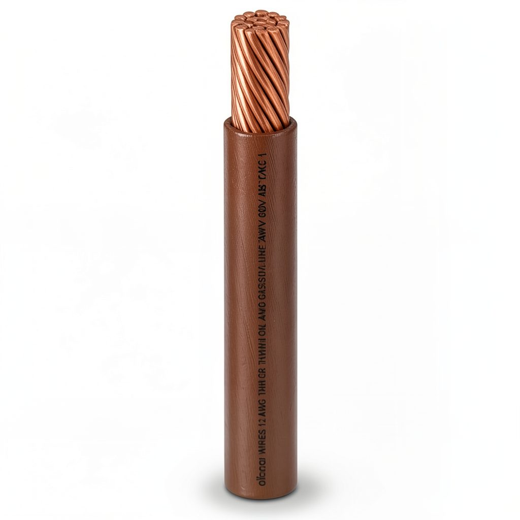 1 AWG Stranded Copper American Wire, 600V, PVC Insulated, Brown, 500 ft | Al Fanar
