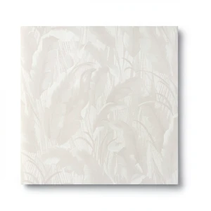 Wall Decoration Leaf-Patterned Design 10 m x 1.06 m Pale Beige