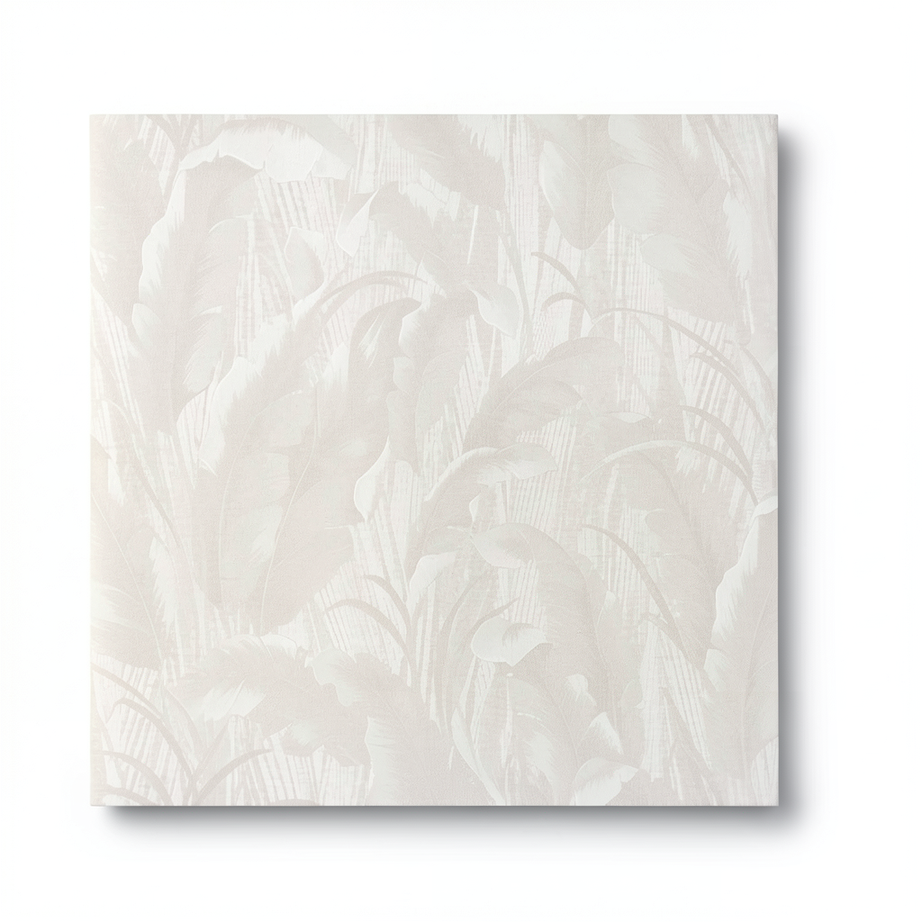 Wall Decoration Leaf-Patterned Design 10 m x 1.06 m Pale Beige