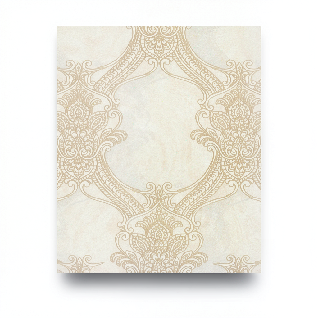 Italian Wallpaper Classic Design Light Beige Color, Size 10mx1.06m, Model 82710