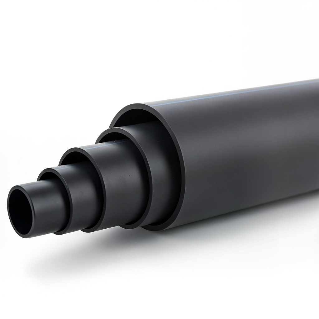 HDPE Plastic Pipe Pressure 6 Bar PE 80 Size OD 315 mm SDR 17.6 Black