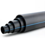أنابيب بلاستيك HDPE ضغط 4 بار PE 100 قطر خارجي 315 مم SDR 41 لون أسود مع خط أزرق
