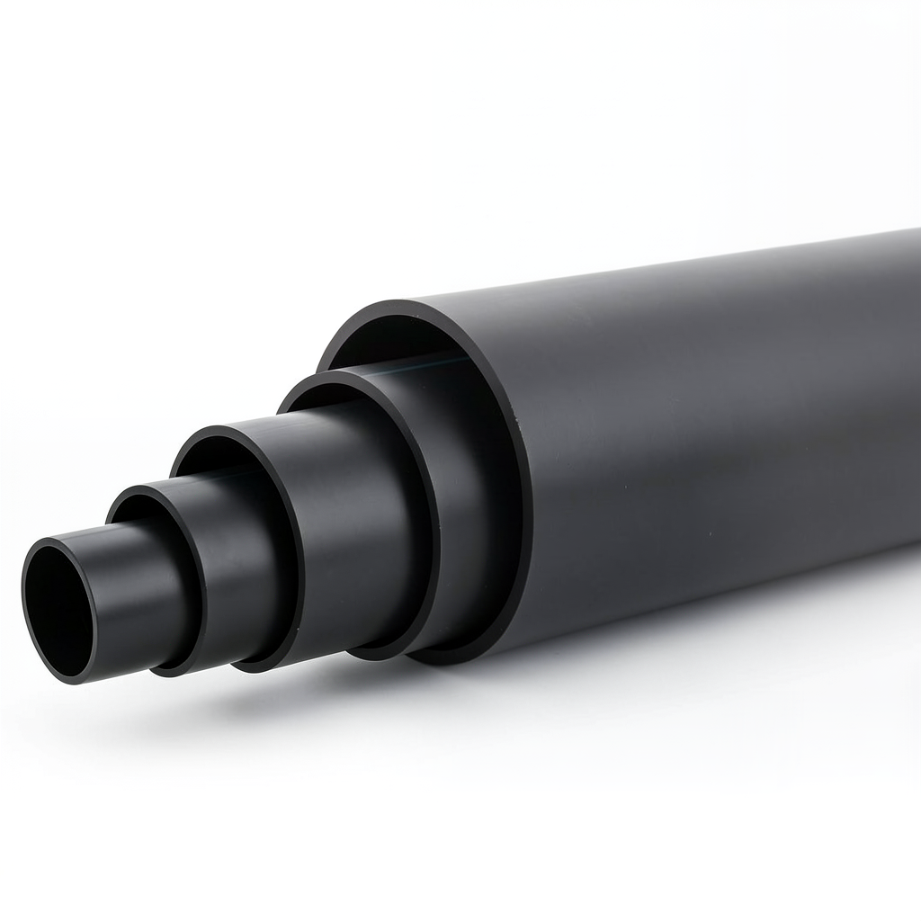 HDPE Pipe Pressure 10 Bar PE 80 Size OD 200 mm SDR 11 Black