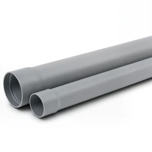 UPVC Plastic Pipe for Sewerage Systems Outside Diameter 80 mm Thickness 3.5 mm Grey Color