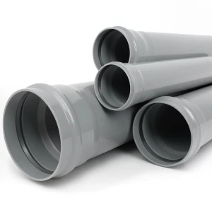 UPVC Plastic Pipe for Sewerage Systems Outside Diameter 110 mm Thickness 3.8 mm Grey Color