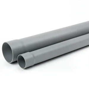 UPVC Pipe for Sewerage Systems Outside Diameter 180 mm Thickness 4.2 mm Gray Color