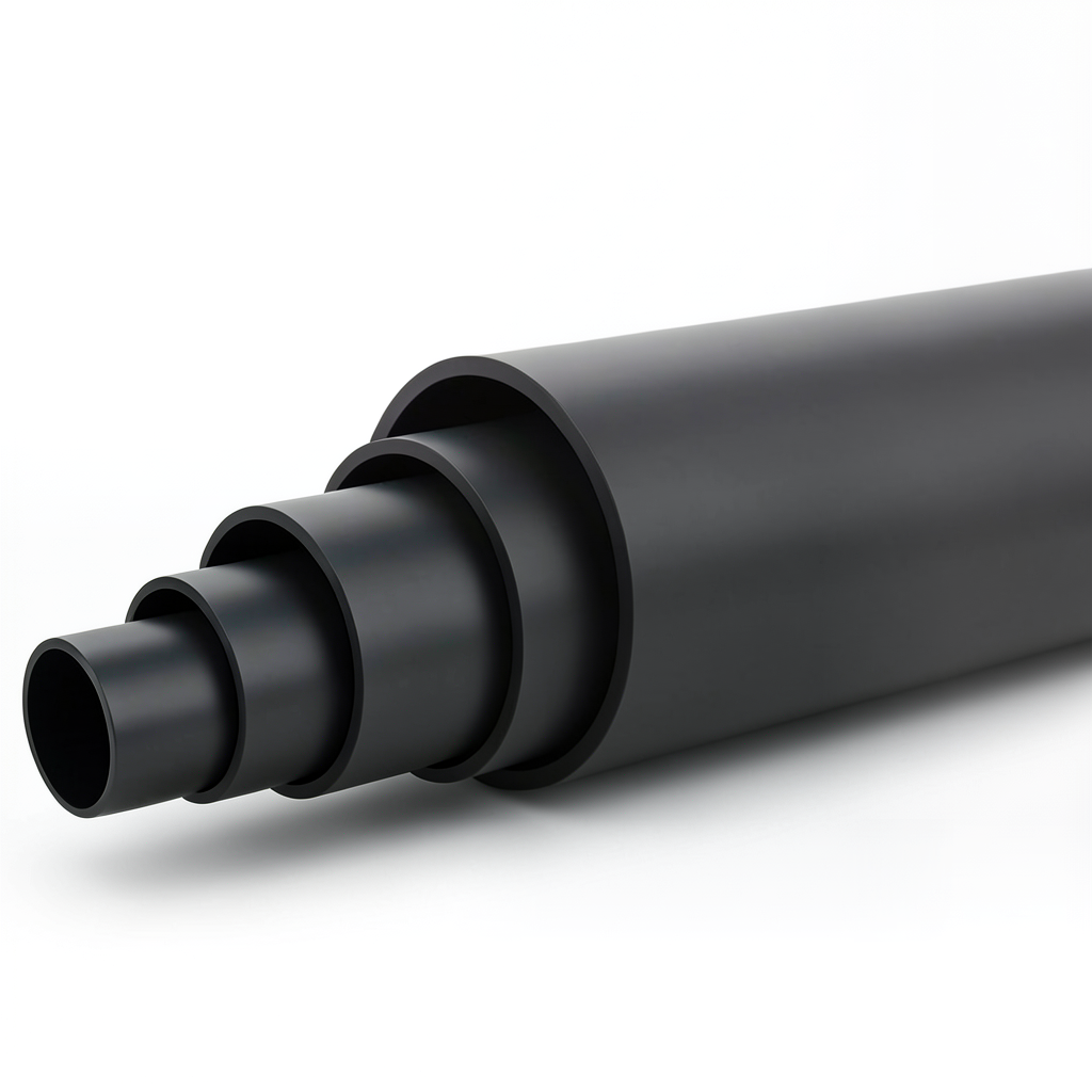 أنابيب HDPE ضغط 6 بار PE 80 قطر خارجي 450 مم SDR 17.6 لون أسود