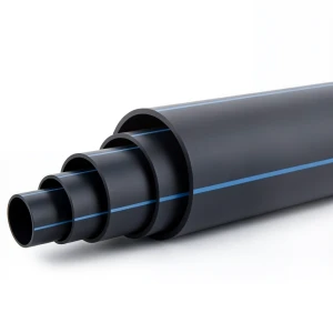 HDPE Plastic Pipe Pressure 6 Bar PE 80 Size OD 630 mm SDR 17.6 Black