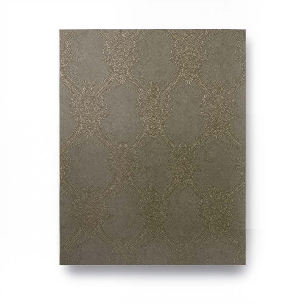Italian Wallpaper Dark Beige Color Classic Design, Size 10mx1.06m, Model 82705