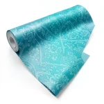 Italian Patterned Wallpaper 10m x 0.73m Turquoise Color, Model Z90011