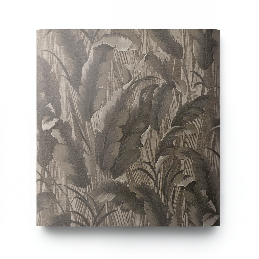 Leaf-patterned Wallpaper 10m x 1.06m Dark Beige, Model 78013