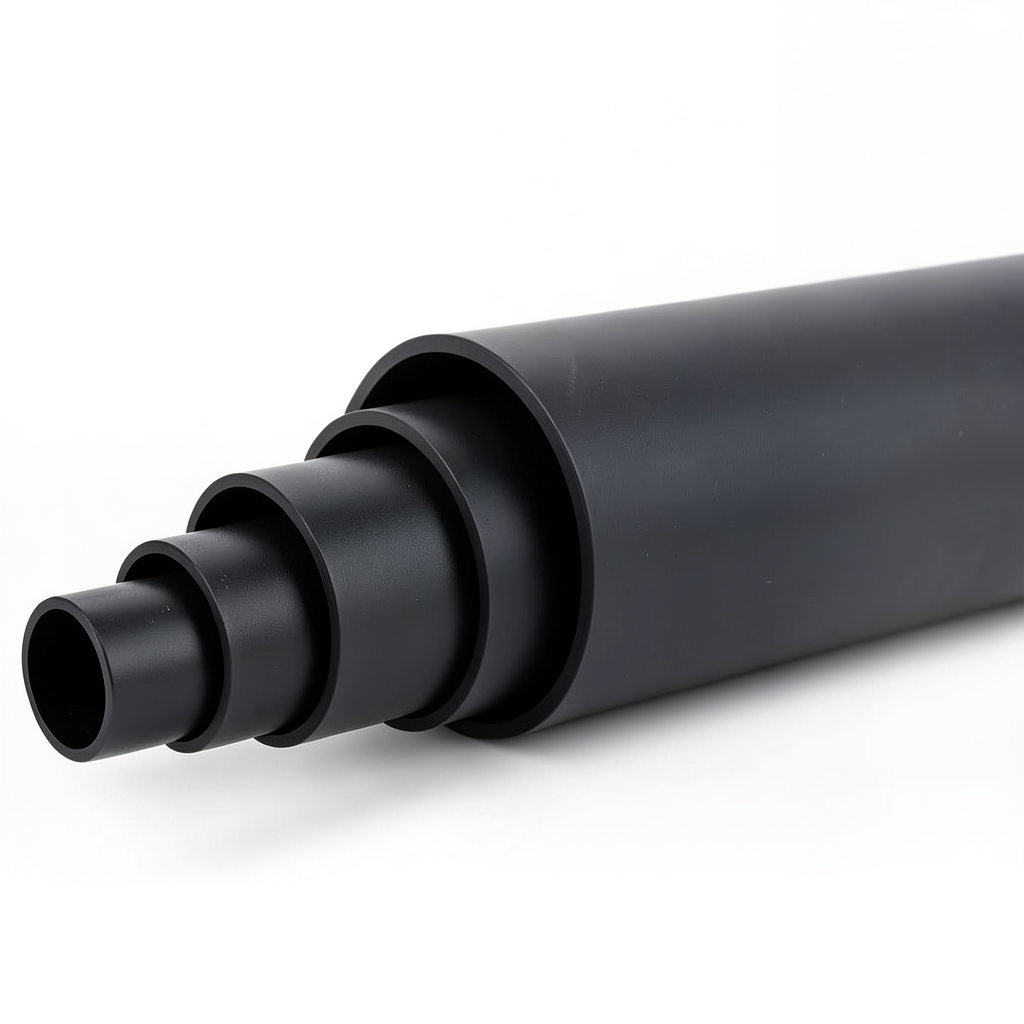 أنابيب بلاستيك HDPE ضغط اسمي 10 بار PE 80 قطر خارجي 355 مم SDR 11 لون أسود