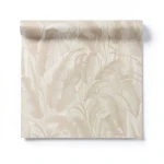 Wall Decoration Leaf-Patterned Design 10 m x 1.06 m Beige