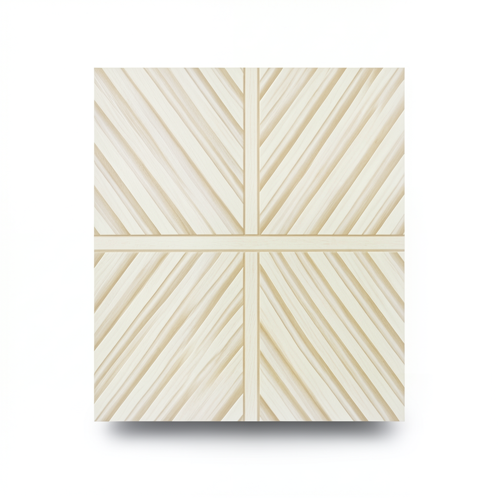Wooden Wallpaper 10 m x 0.53 m Off White Color, Model 221130