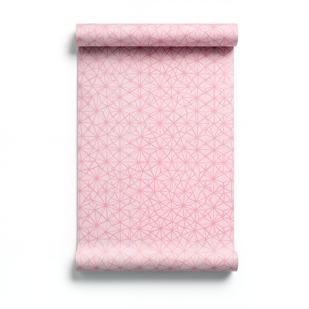 Geometric Wall Covering 0.53m x 10m Pink Color, Model 17773