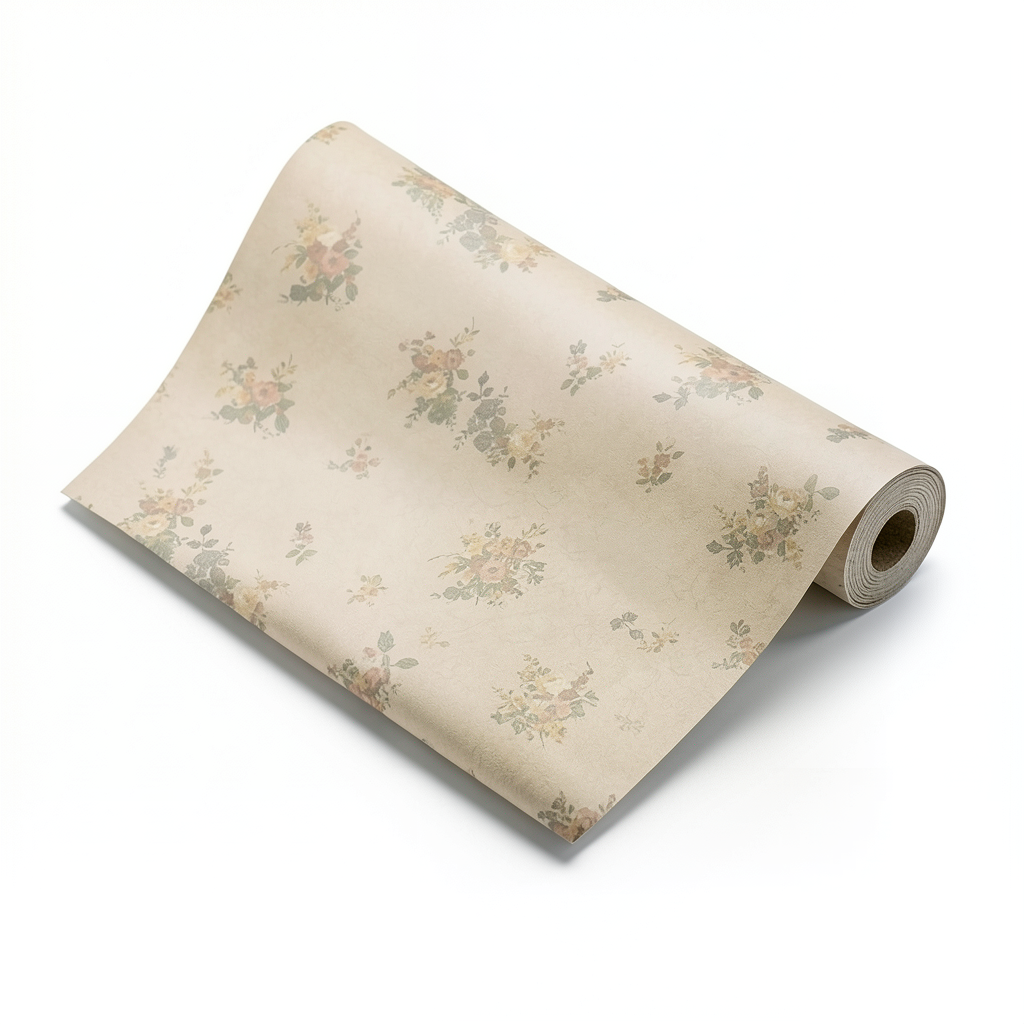 Italian Wallpaper Floral Design Beige Color, Size 10mx0.73m, Model 57124