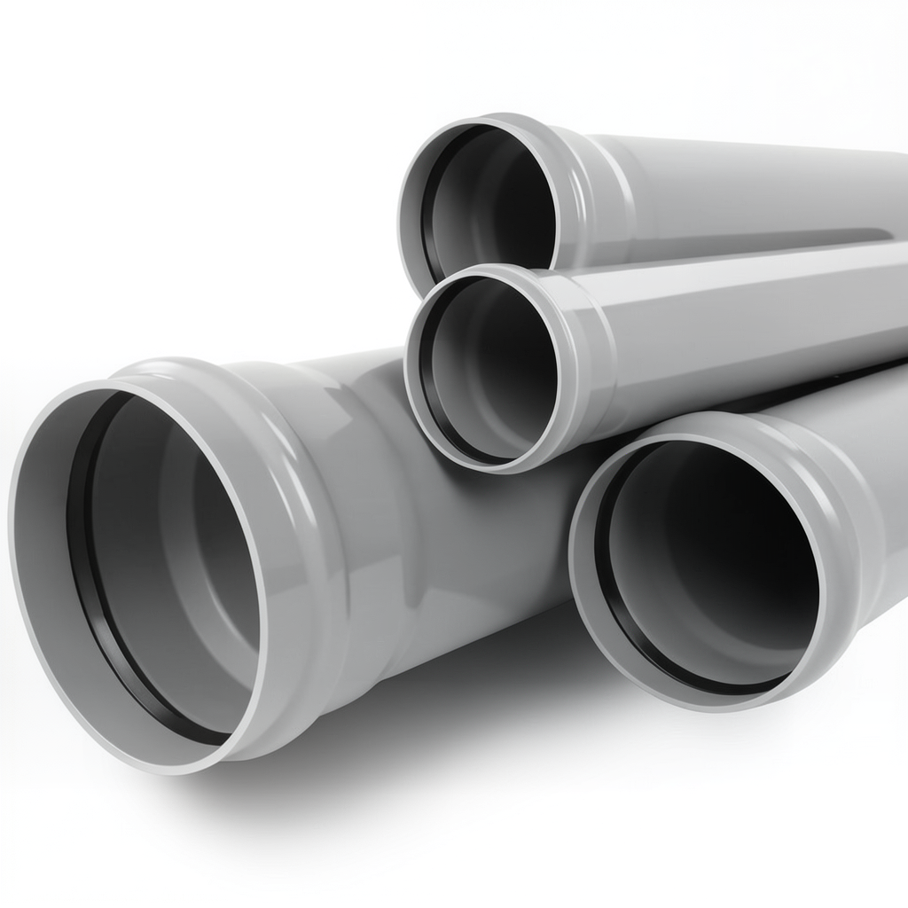 UPVC Plastic Pipe Non Pressure Outside Diameter 125 mm Thickness 3.8 mm Grey Color