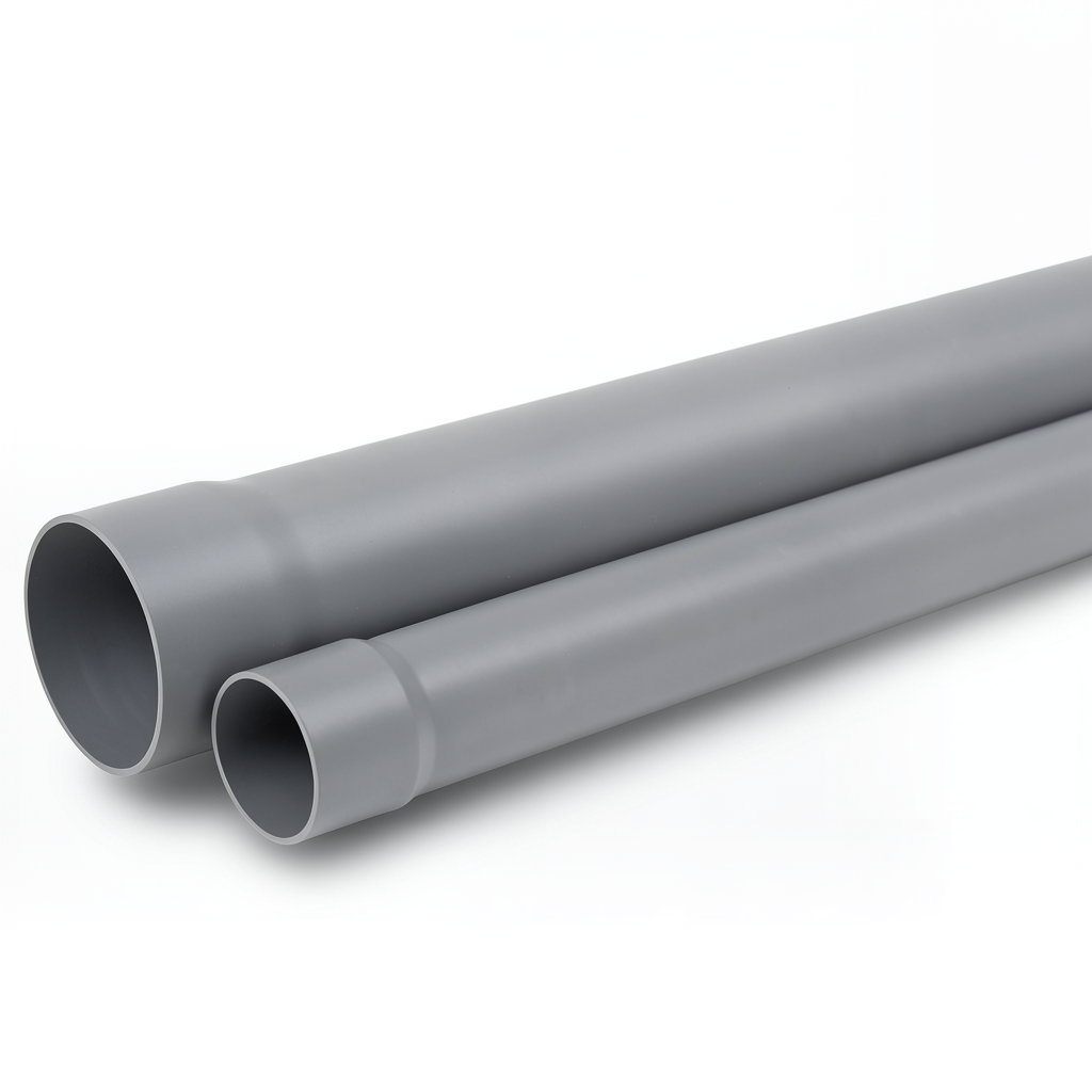 مواسير UPVC أنظمة الصرف الصحي قطر خارجي 180 mm سمك 4.2 mm لون رمادي