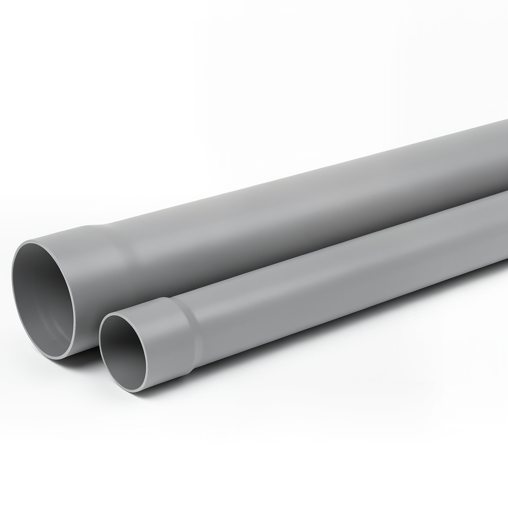 UPVC Pipe for Sewerage Systems Outside Diameter 250 mm Thickness 5.6 mm Gray Color