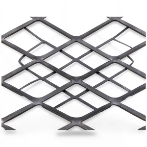 Hot Rolled Steel Expanded Metal Mesh Thickness 1.8 mm Width 2.44 M Length 5 M, Black