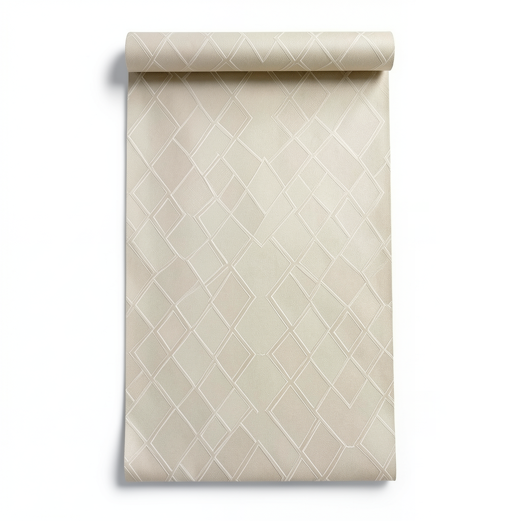 ورق جداري تصميم هندسي 0.53 م × 10 م لون بيج، موديل 17775