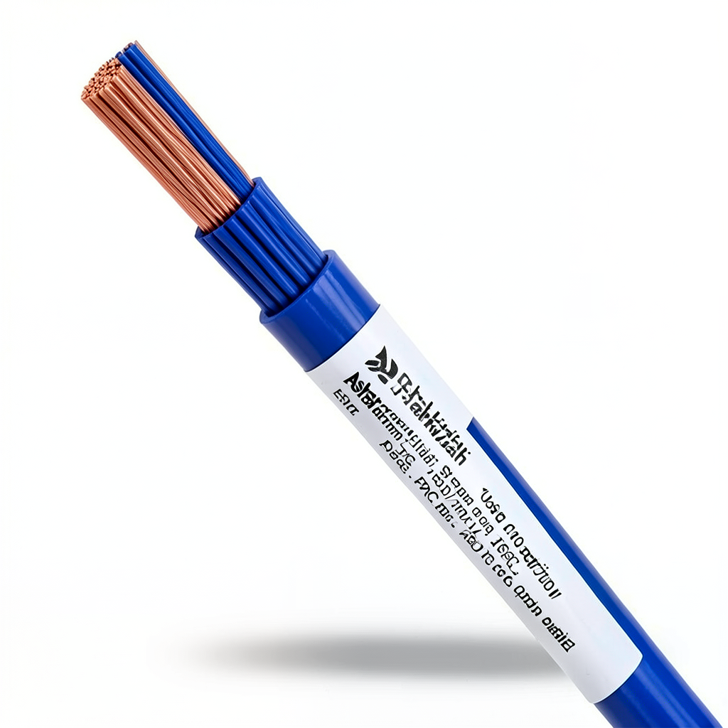 10sq mm Stranded Copper Wire, 450/750V, PVC 70°C Insulation, Blue | Asharqiyah Cables Company for Industry