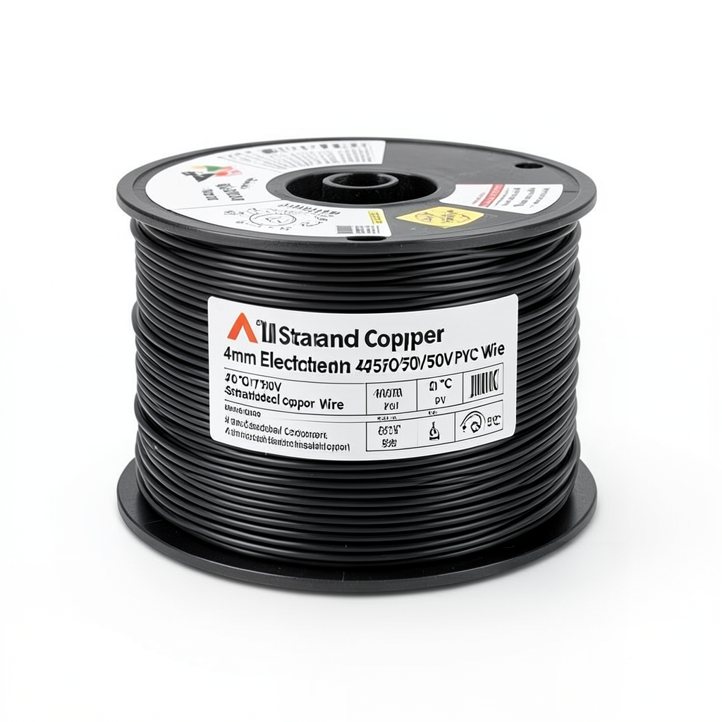 4mm Stranded Copper Electric Wire 450/750V PVC 70°C Insulation Black | Asharqiyah Cables Company for Industry