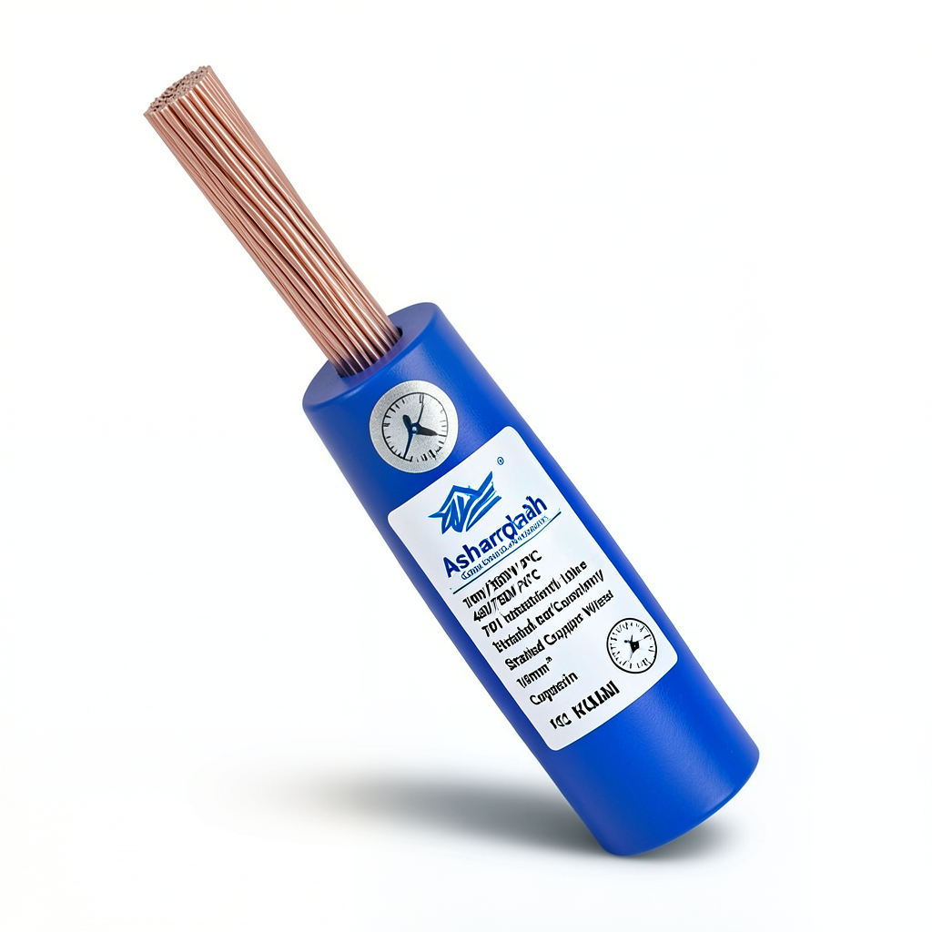 16mm Stranded Copper Wire 450/750V PVC 70°C Insulation Blue | Asharqiyah Cables Company for Industry