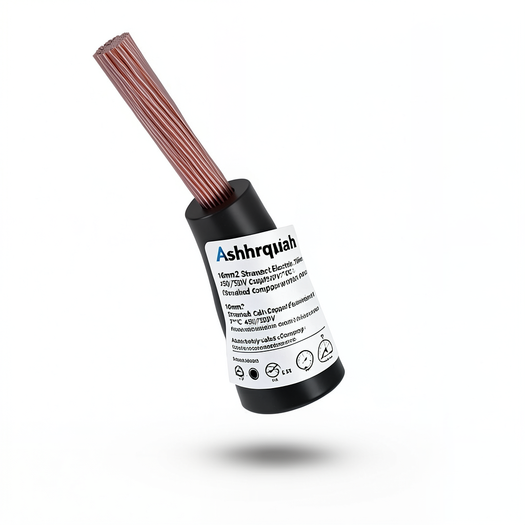16mm2 Stranded Electric Wire 450/750V Copper Conductor PVC 70°C Black | Asharqiyah Cables Company for Industry