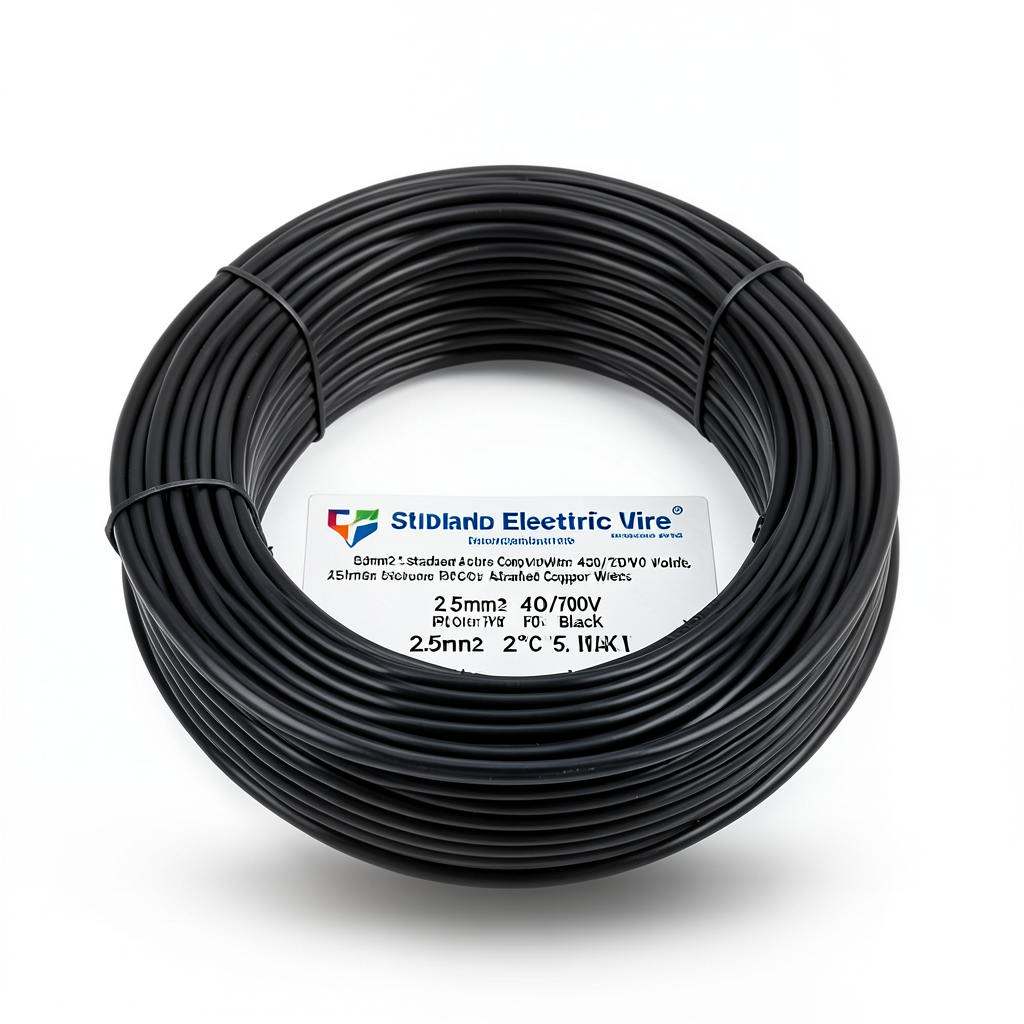 سلك كهرباء نحاس مجدول 2.5 مم2 450/750 فولت معزول PVC 70°C لون اسود | شركة كابلات الشرقية للصناعة