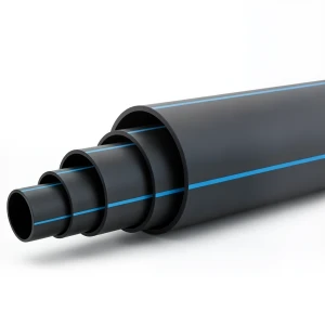 أنابيب بلاستيك HDPE ضغط 20 بار PE 100 قطر خارجي 400 مم SDR 9 أسود مع خط أزرق